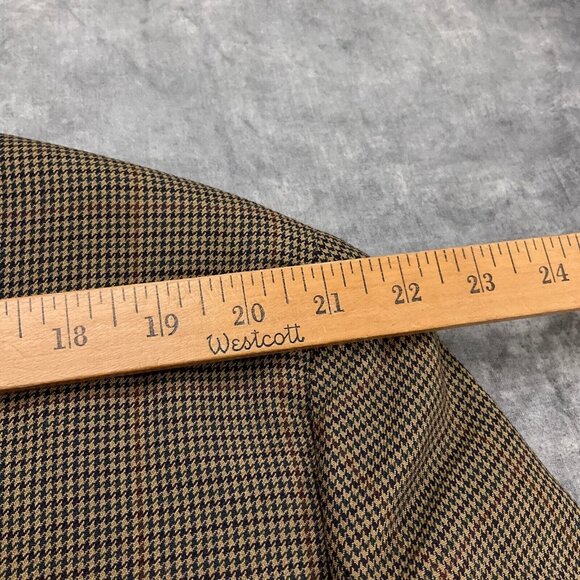 Austin Reed Blazer Men 52R Tan Green Houndstooth Wool Classic Career‎ Dillards - Picture 8 of 15